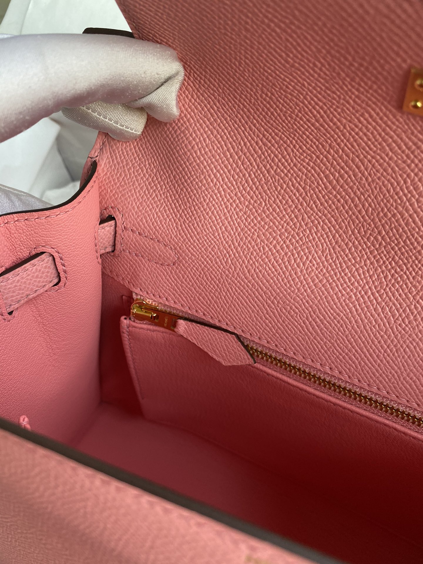 Hermes Kelly 25cm Handbag Shoulder Bag in Pink Epsom Leather